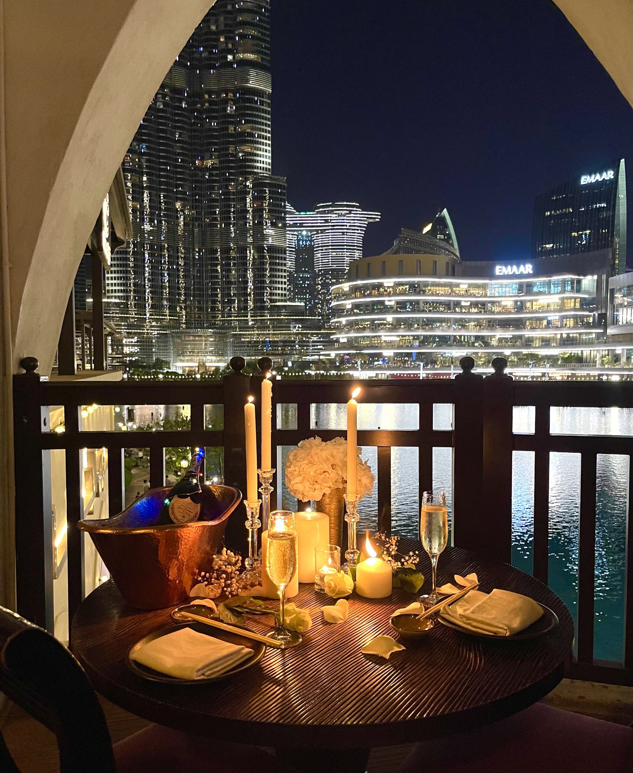 Romantic Table Setup in Karma Kafe Dubai